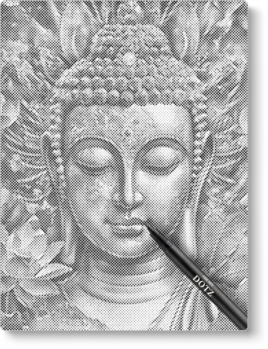 Buddha Met Bloemen | Stippelschilderij | 50x60cm  Meest gekozen | Dot painting | Oh My Dotz | Dots stippen | Diamond painting & Schilderen op nummer alternatief | Sinterklaas | Kerst